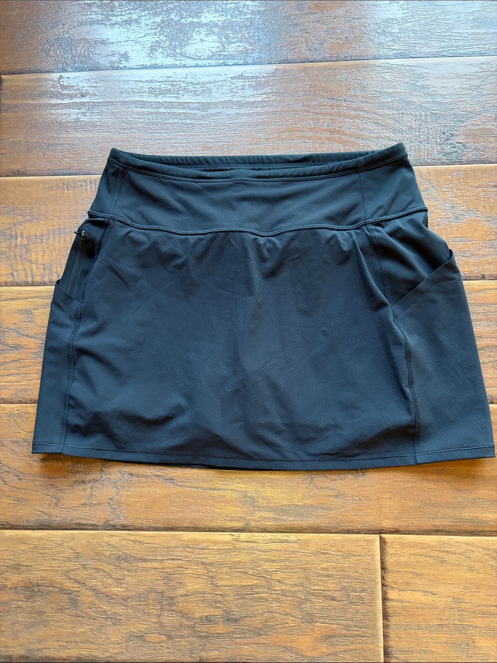 Athleta Black Athletic Skort with Zip Pocket